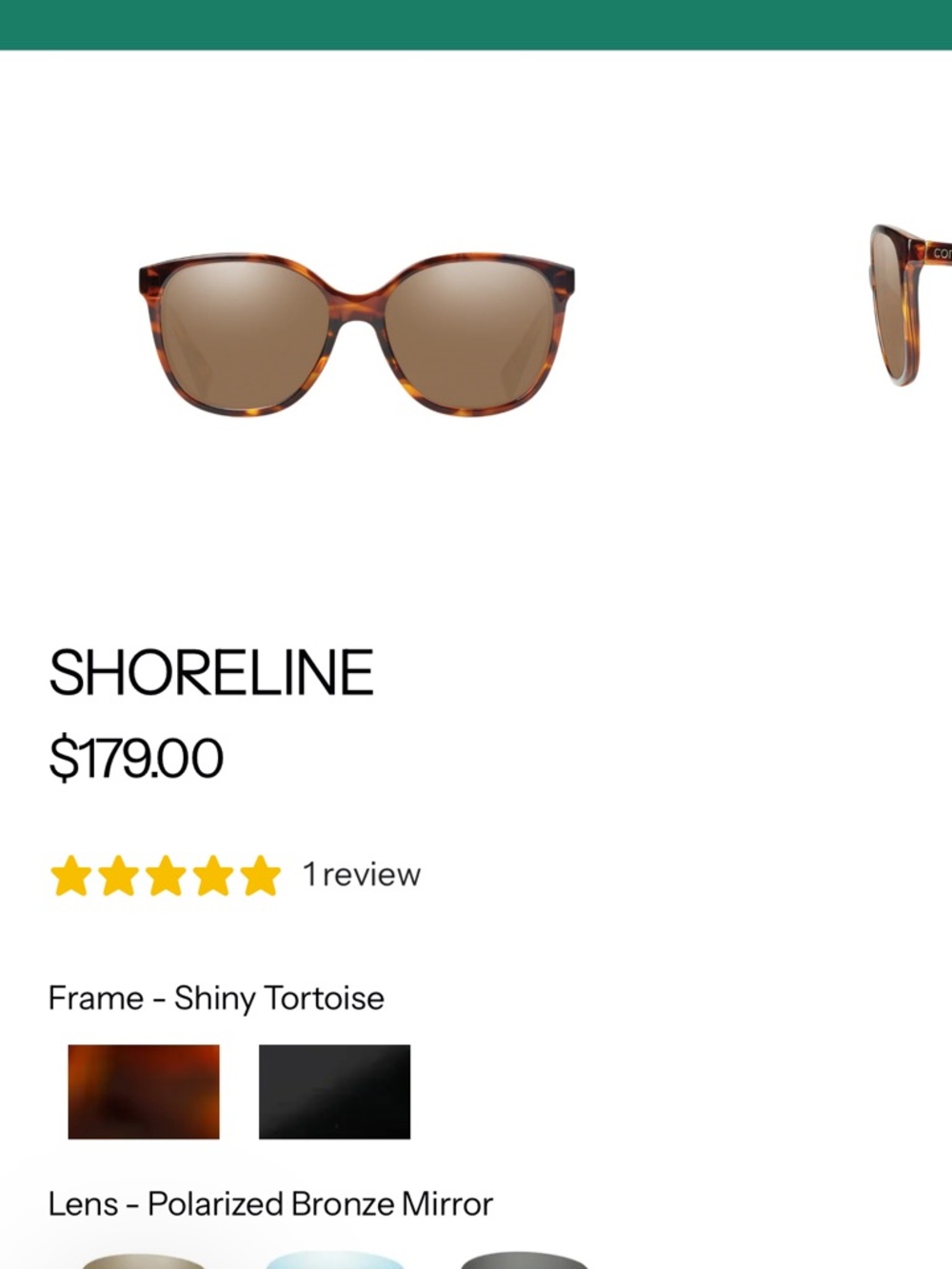 Shoreline Shiny Tortoise Sunglasses with Bronze Mirror Lenses